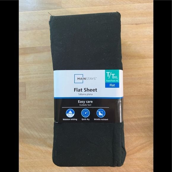 Other - MAINSTAY Black Twin/Twin EL Black Flat Sheet